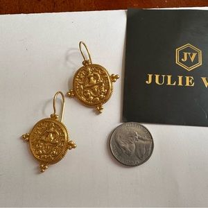 Julie Vos Gold Quattro Coin Earrings